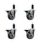 Service Caster 4'' Thermoplastic Rubber Swivel 1-1/4'' Expanding Stem Caster Set with Brake, 4PK SCC-EX20S414-TPRB-PLB-114-4 - alternate 1